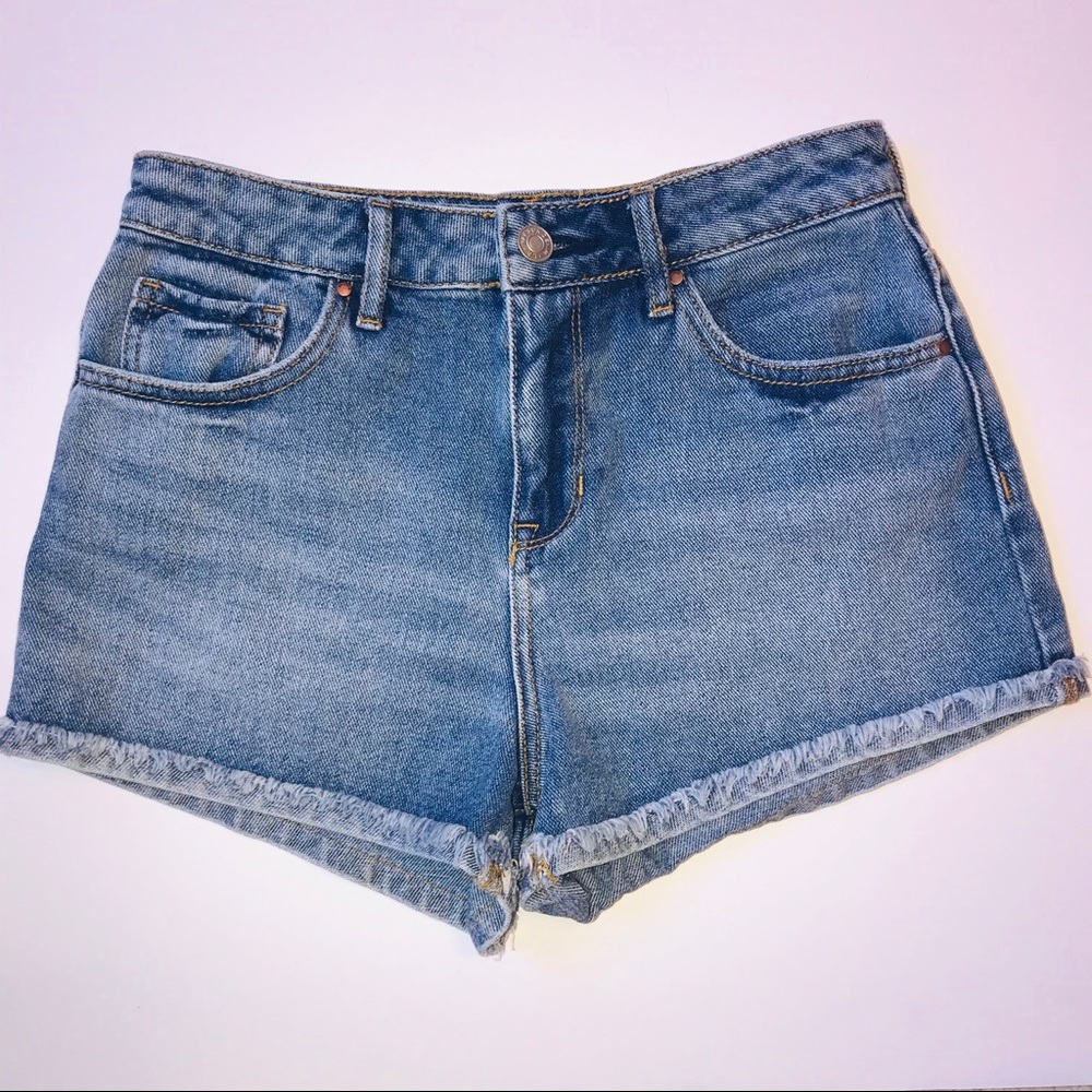 PAC SUN high waisted distressed denim shorts